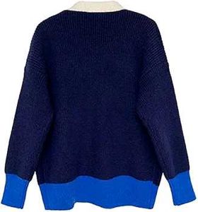 ✨ Cozy Cream &amp; Blue Knit Cardigan