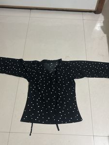 Black Polka Print Top