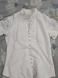 Elegant White Button-Down Top