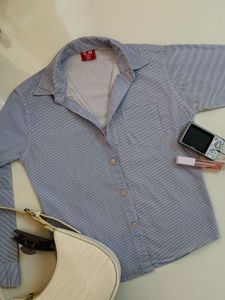 Striped Short Sleeve Shirt Button-Up