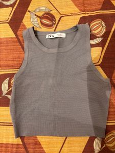 Zara Gray Cropped Tank