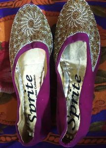 Wedding Juti with Shinny Stones and flat heels