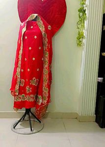 Elegant Red Embroidered Salwar Kameez