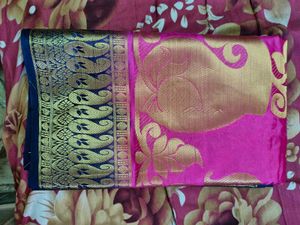Rani Pink Colour Saree With running Blouse