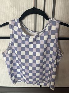 Checkered Crop Tank Top