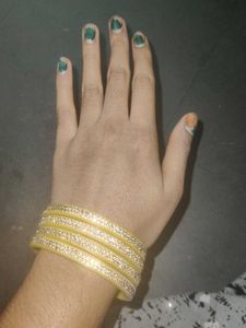 Bangles with gold accents