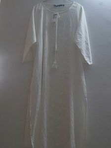 New Melange Woven Kurta With Self Design