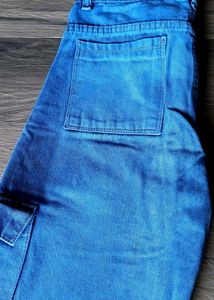 Blue Denim Cargo Pants