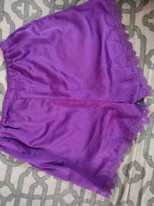 Purple Lace Trim Blouse