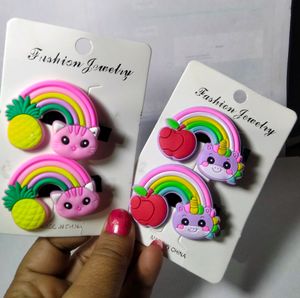 10 Pcs Rainbow Cloud Hair Clip Set Baby Alligator