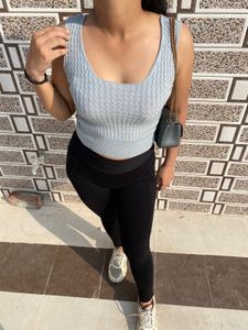 Cute Blue Sleeveless Top