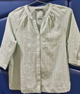 Sage Green Button-Up Top