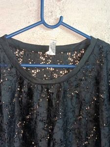🇨🇳 Oversized See-through Fashion Lace Top Black