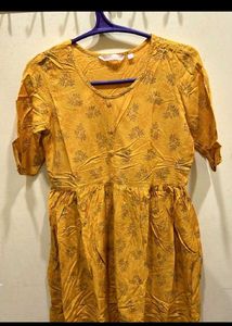 Mustard Floral Dress