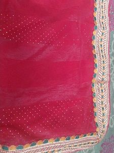 Red Embellished Dupatta