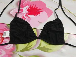 (1300)Shein Black Glitter Bikini Top