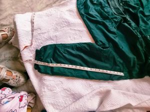 Green hooded windbreaker
