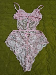 baby Pink Lace Lingerie Set size S