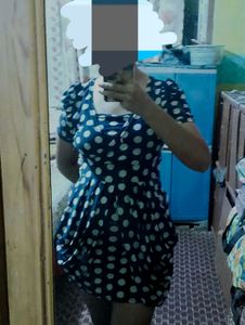 Navy Polka Dot Dress