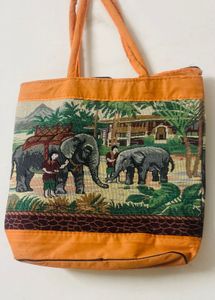 Elephant Tapestry Tote Bag