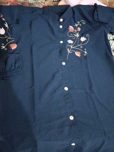 Embroidered Navy abaya