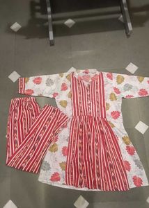 Striped Floral Kurta Set