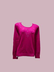 Pink Embellished Sweater