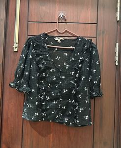 Beautiful Black Sheer Transparent Crop Top