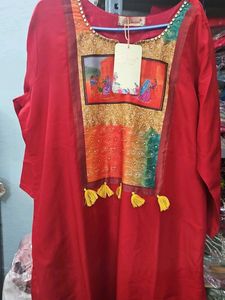 Elegant Red Kurta with dupatta