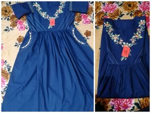 New Blue Embroidery Kurti