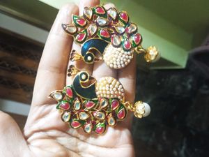 Peacock Kundan Earrings