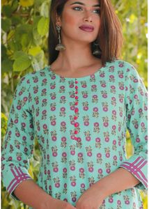 Printed Kurta Set, XL Size