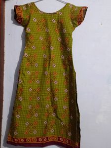 Green Churidar / Kurta With Shawl