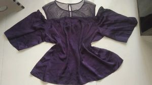 Pretty Purple Top Semi Off Shoulder