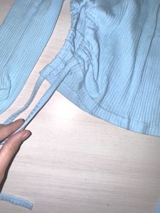 Shein Crop Top With Side Cut And Tie Detailing