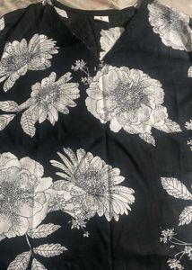 Floral Print Top with Bell Sleeves