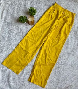Yellow Wide Leg Falling Pants