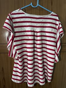 Red And White Stripped Top