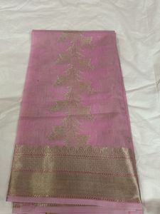 2 mtr Baby pink banarasi fabric