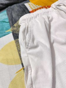White Corduroy Cargo Pants