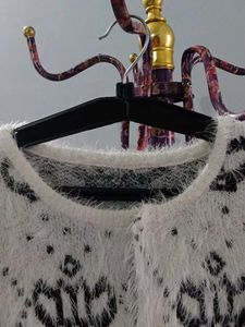 Crown Pattern Fuzzy Cardigan