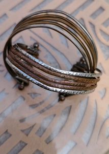 Boho Copper & Silver Bracelet