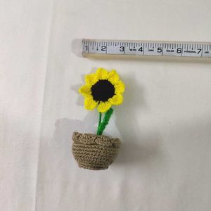 Handmade Crochet Sunflower Pot