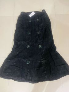 Y2k Black Embellished long skirt