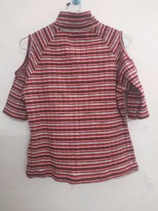 Striped Cold Shoulder Top