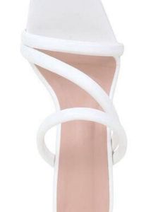 White Strappy Block Heels