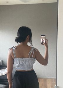 Striped Bow Crop Top