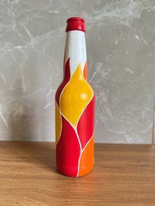 Hand Painted Multicoloured Glass Bottle