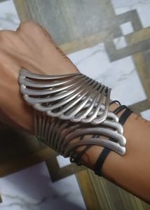 Unique Silver Tone Statement Cuff