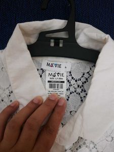 White Lace Shirt Top